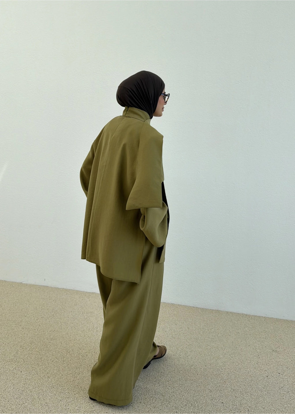 The Drape Set in Khaki Green